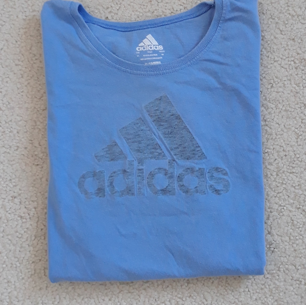 Women's Adidas Reverse 3 Stripe Logo TShirt